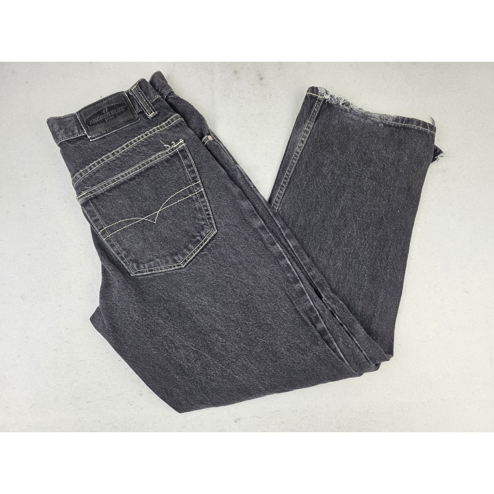 Vintage Anchor Blue Jeans Mens 31x30 Black Denim Pants Original Baggy Y2K *READ*